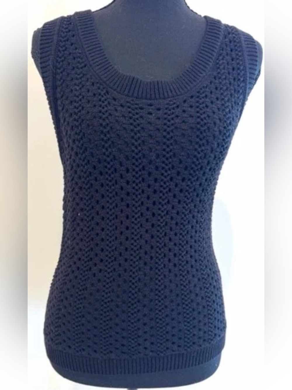 Young Fabulous & Broke Navy Open-Knit Sleeveless Sweater